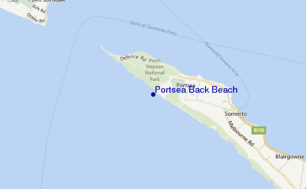 carte de localisation de Portsea Back Beach