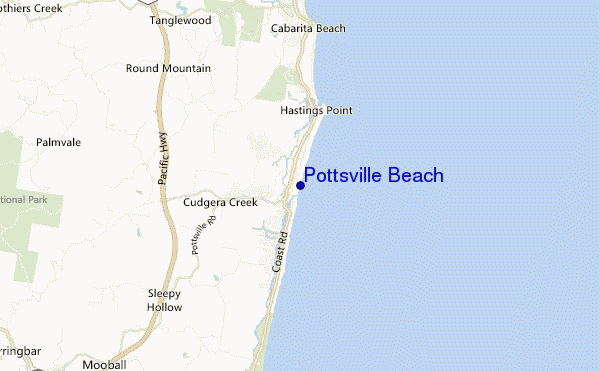 carte de localisation de Pottsville Beach