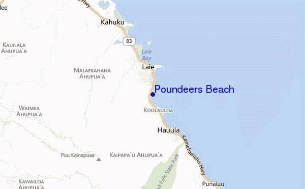 carte de localisation de Poundeers Beach