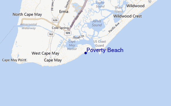 carte de localisation de Poverty Beach