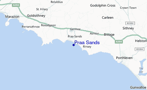 carte de localisation de Praa Sands