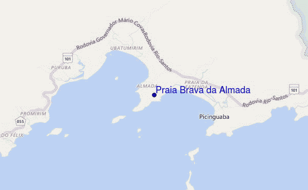 carte de localisation de Praia Brava da Almada