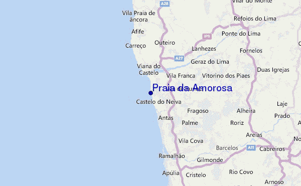 Praia da Amorosa Location Map
