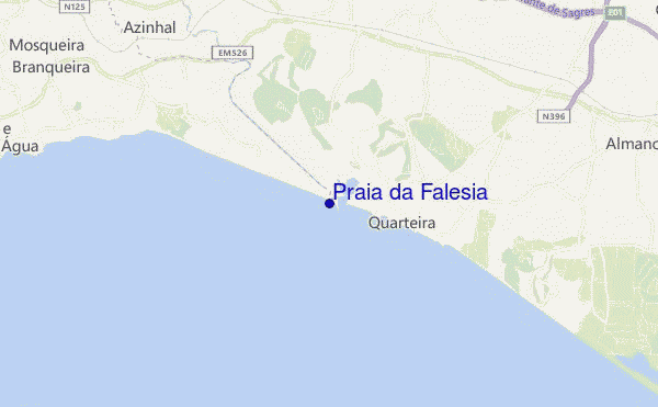 carte de localisation de Praia da Falésia