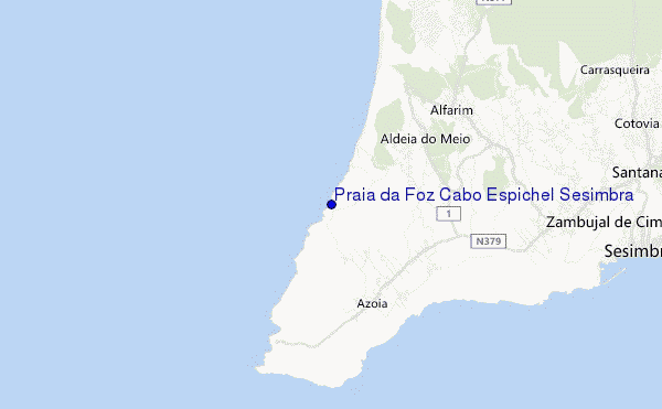 carte de localisation de Praia da Foz Cabo Espichel Sesimbra