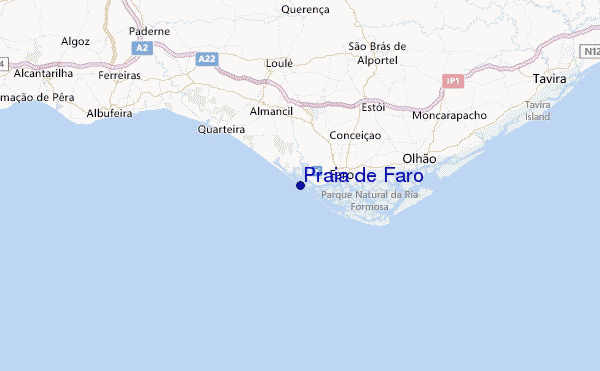 Praia de Faro Location Map