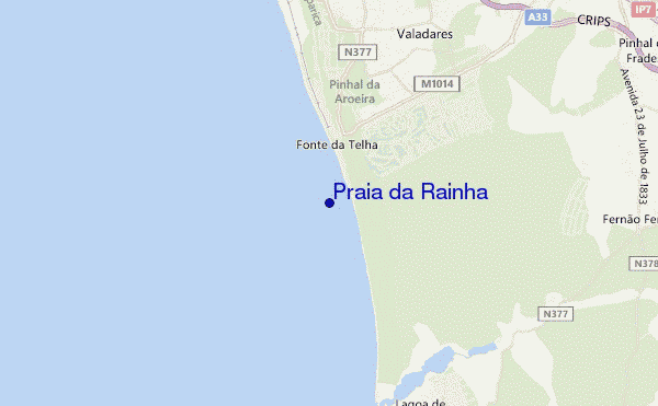 carte de localisation de Praia da Rainha