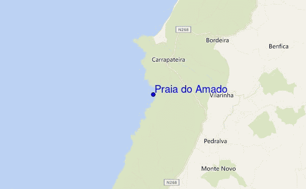 carte de localisation de Praia do Amado