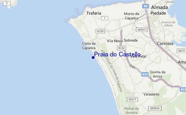 carte de localisation de Praia do Castello
