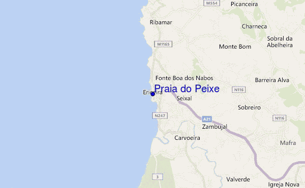carte de localisation de Praia do Peixe
