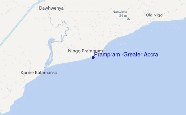 carte de localisation de Prampram (Greater Accra)