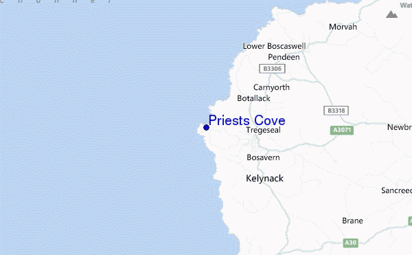 carte de localisation de Priests Cove