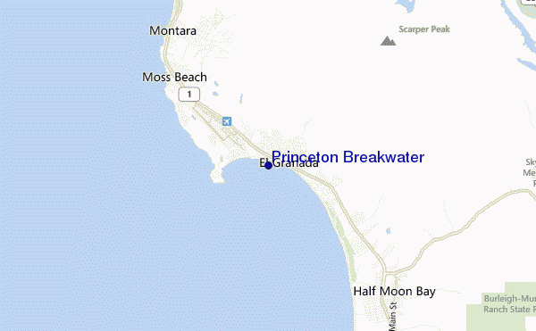 carte de localisation de Princeton Breakwater