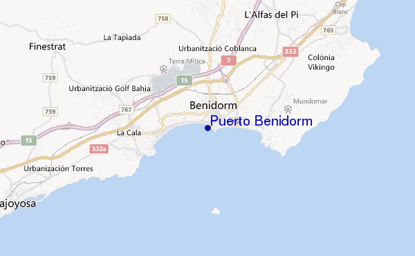 carte de localisation de Puerto Benidorm