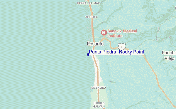 carte de localisation de Punta Piedra (Rocky Point)