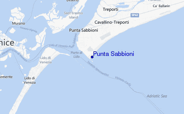 carte de localisation de Punta Sabbioni