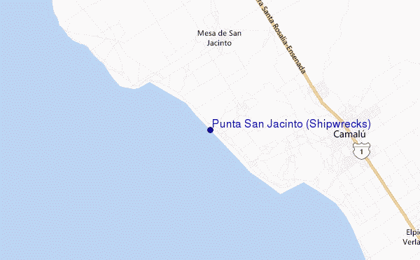 carte de localisation de Punta San Jacinto (Shipwrecks)
