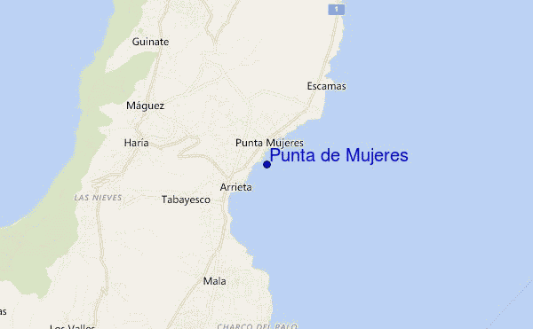 carte de localisation de Punta de Mujeres