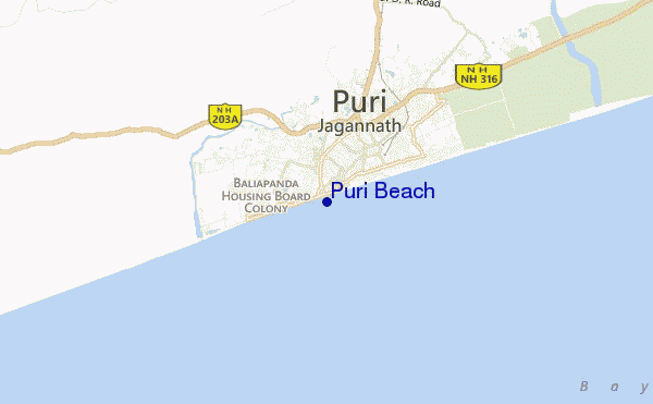 carte de localisation de Puri Beach