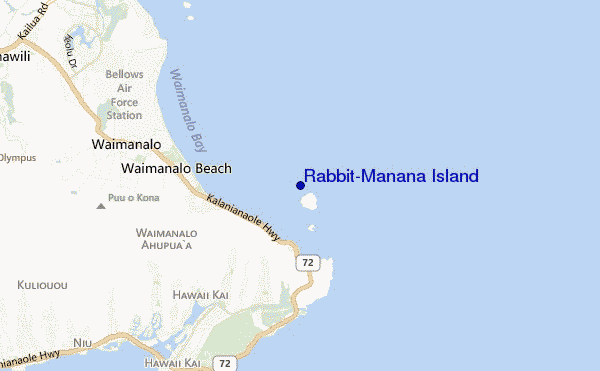carte de localisation de Rabbit/Manana Island