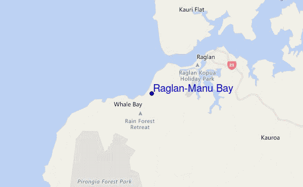 carte de localisation de Raglan-Manu Bay