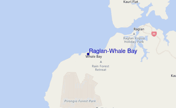 carte de localisation de Raglan-Whale Bay