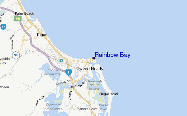 carte de localisation de Rainbow Bay