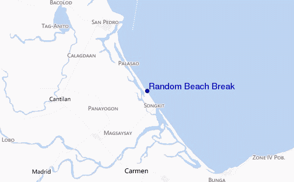 carte de localisation de Random Beach Break