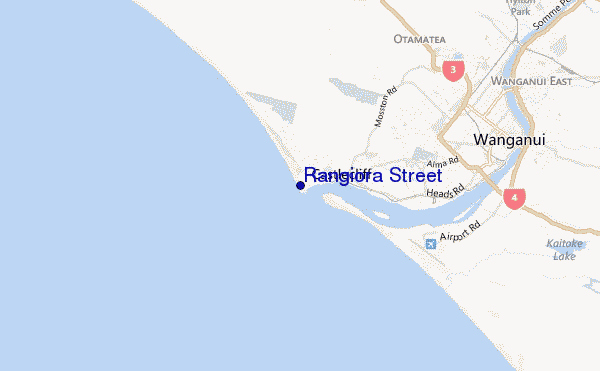 carte de localisation de Rangiora Street