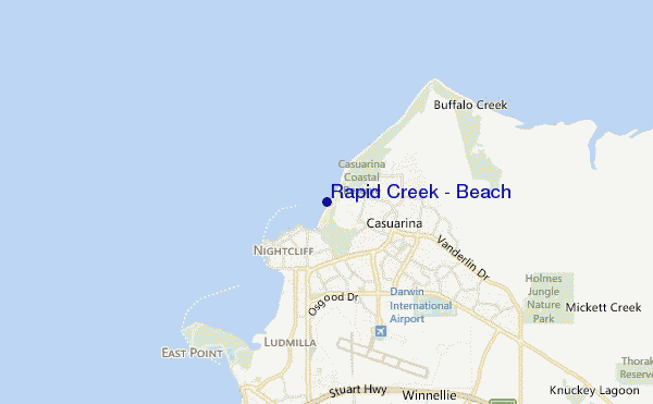 carte de localisation de Rapid Creek - Beach