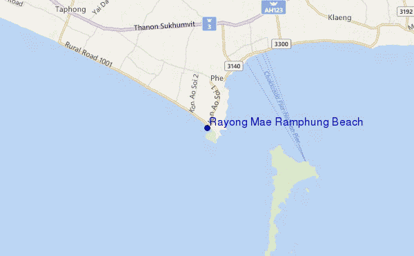 carte de localisation de Rayong Mae Ramphung Beach