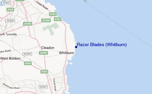 carte de localisation de Razor Blades (Whitburn)