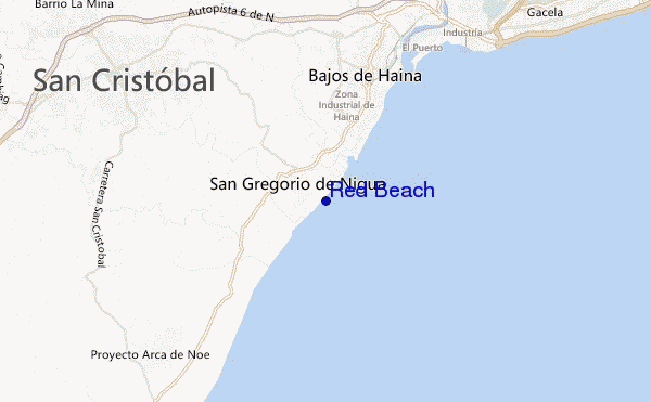 carte de localisation de Red Beach