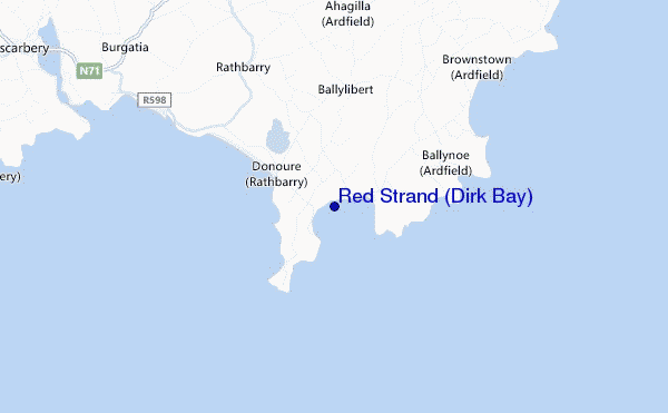 carte de localisation de Red Strand (Dirk Bay)
