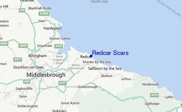 Redcar Scars Location Map