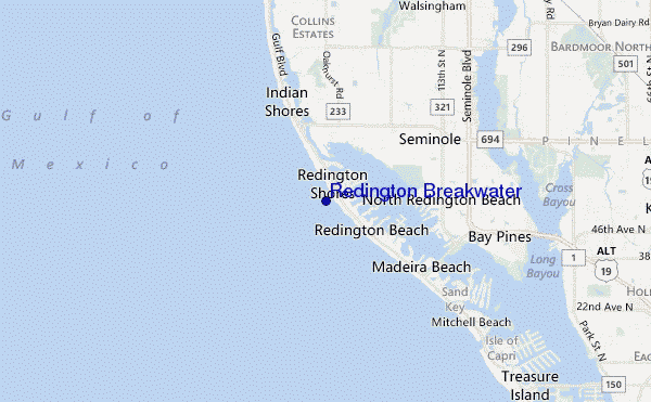 carte de localisation de Redington Breakwater