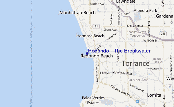 carte de localisation de Redondo - The Breakwater