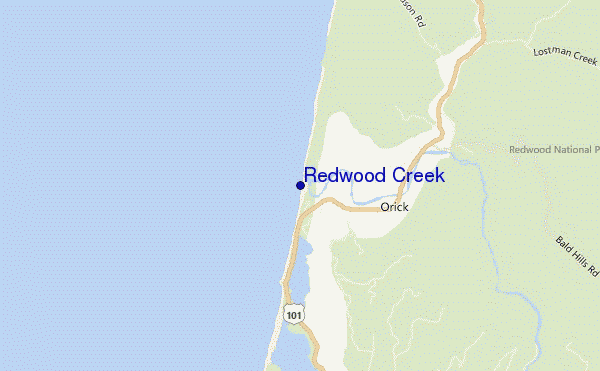 carte de localisation de Redwood Creek