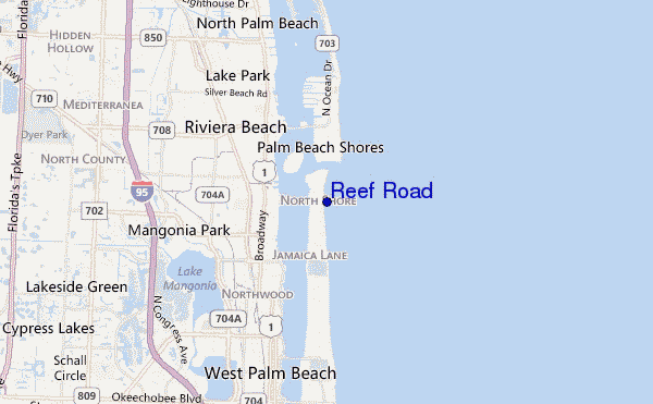 carte de localisation de Reef Road
