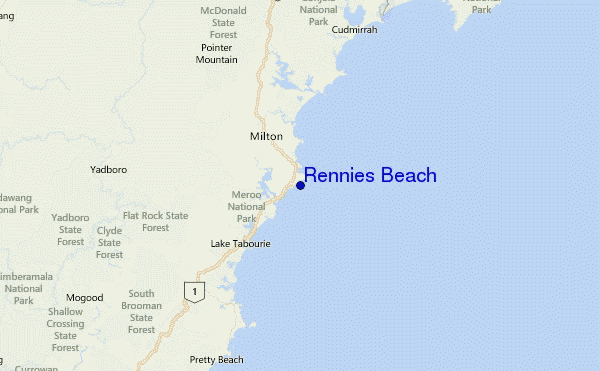 Rennies Beach Location Map