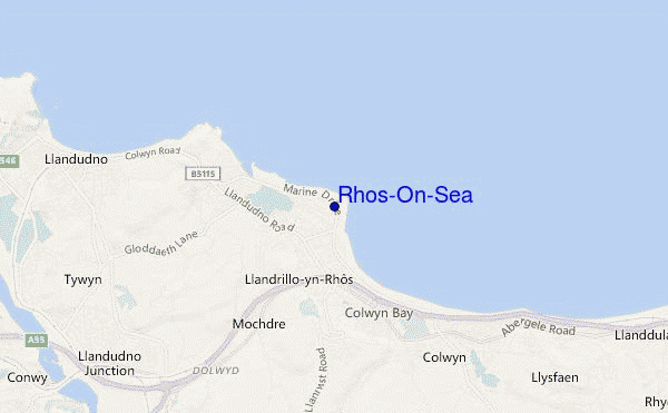 carte de localisation de Rhos-On-Sea