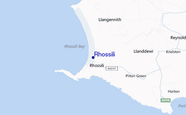 carte de localisation de Rhossili