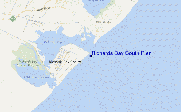 carte de localisation de Richards Bay South Pier