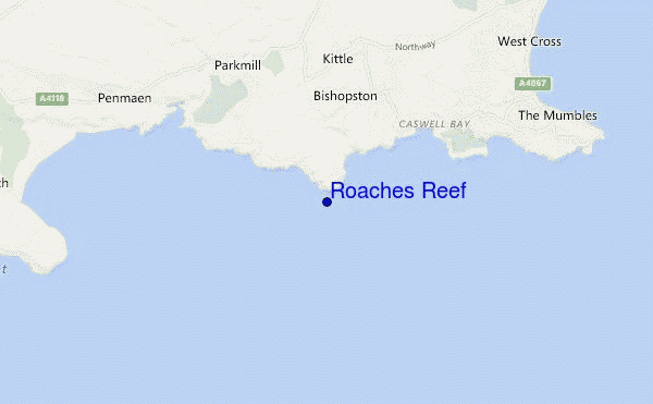 carte de localisation de Roaches Reef