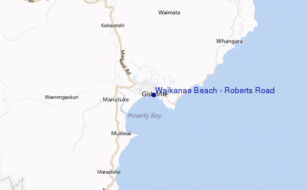 Waikanae Beach - Roberts Road Location Map