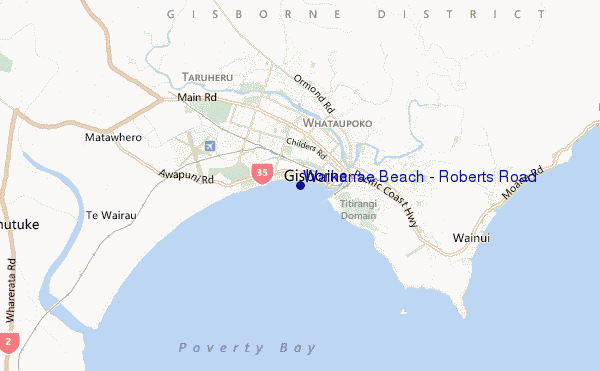 carte de localisation de Waikanae Beach - Roberts Road