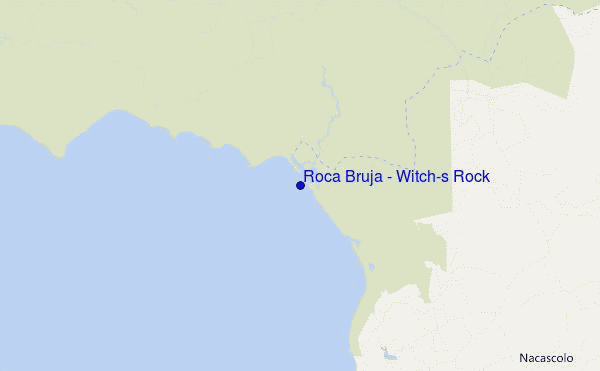 carte de localisation de Roca Bruja - Witch's Rock