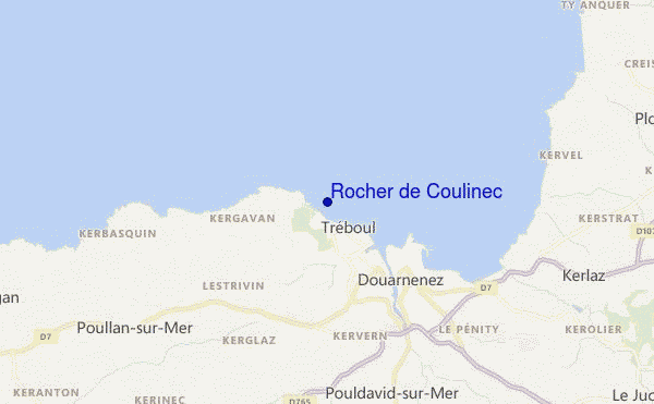 carte de localisation de Rocher de Coulinec