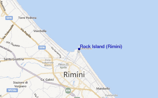 carte de localisation de Rock Island (Rimini)