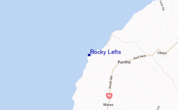 carte de localisation de Rocky Lefts
